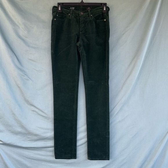 NWT AG Adriano Goldschmied Prima Cigarette Womens Size  24 Green Corduroy Jeans - Picture 1 of 7